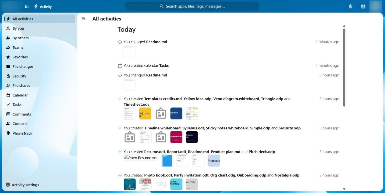 ISOFT DMS: document activity log