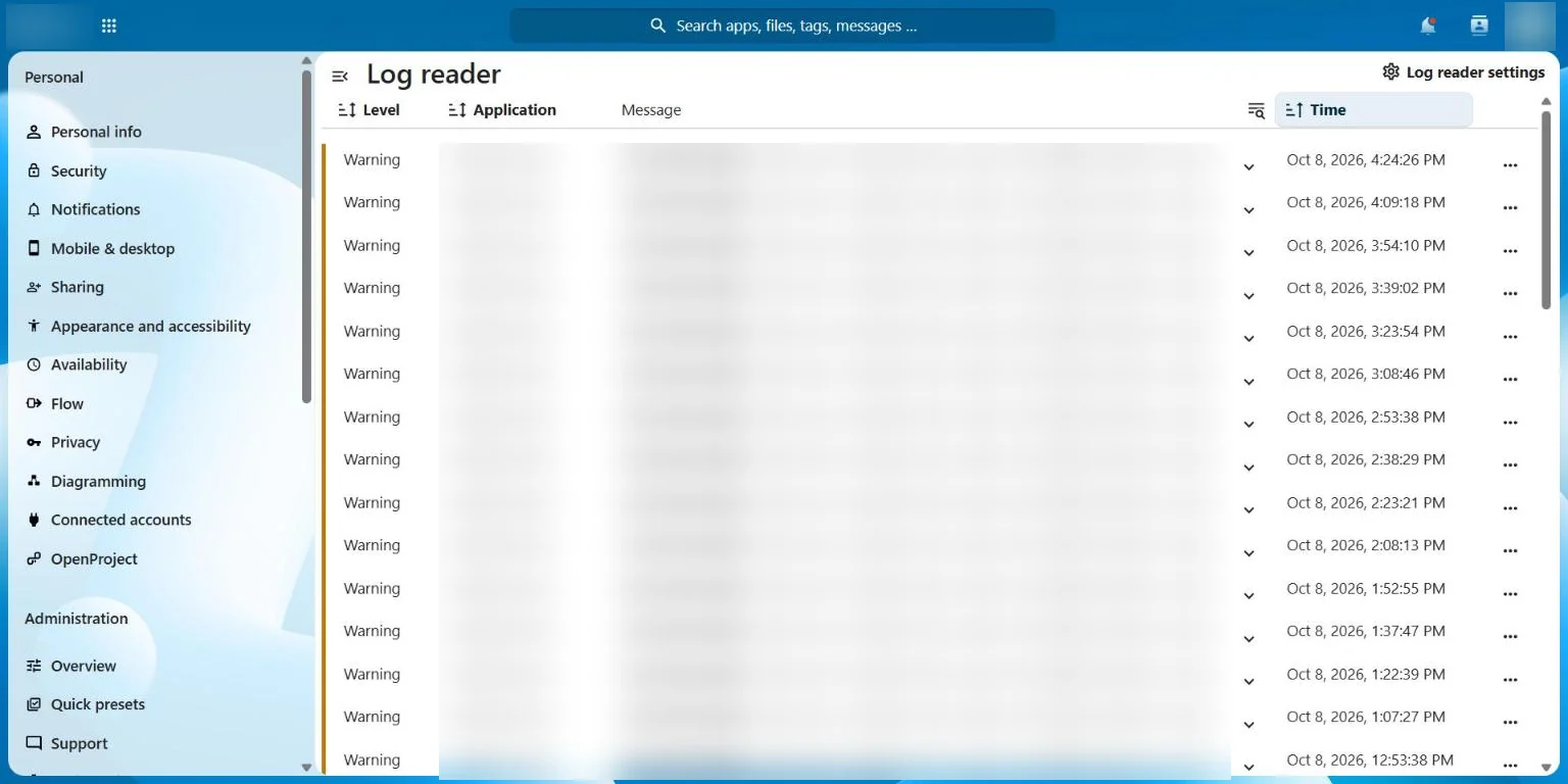 ISOFT DMS: log reader