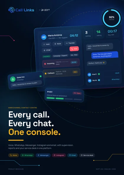 Call Links: brochura do produto